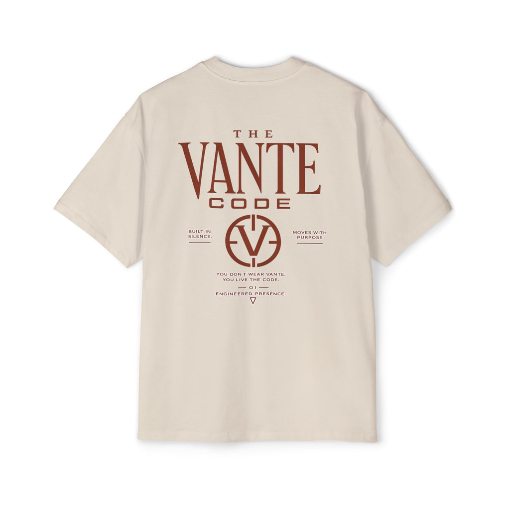 THE VANTE CODE Oversized Tee- ECRU/CLAY