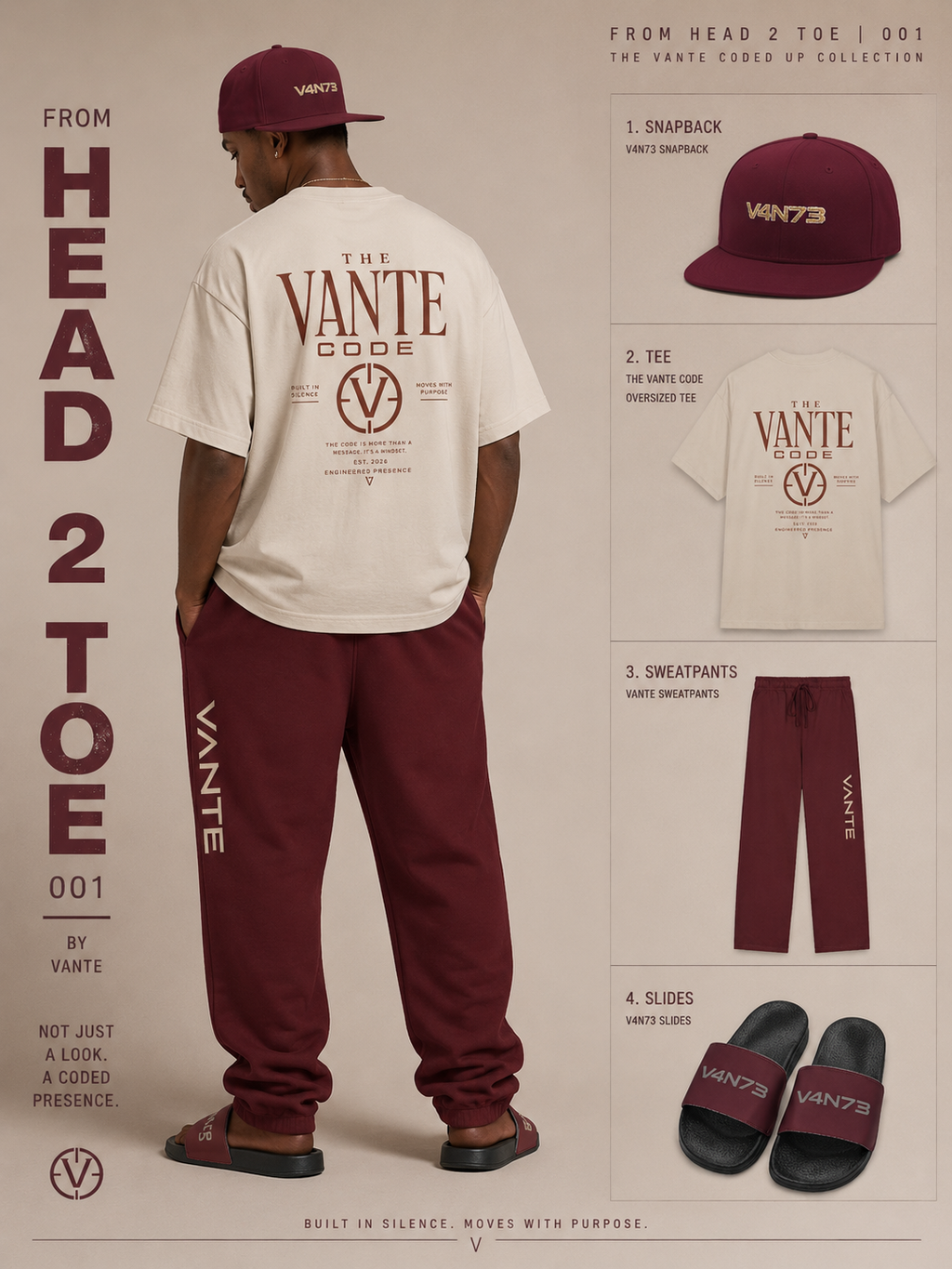FROM HEAD 2 TOE by VANTE | Burgundy